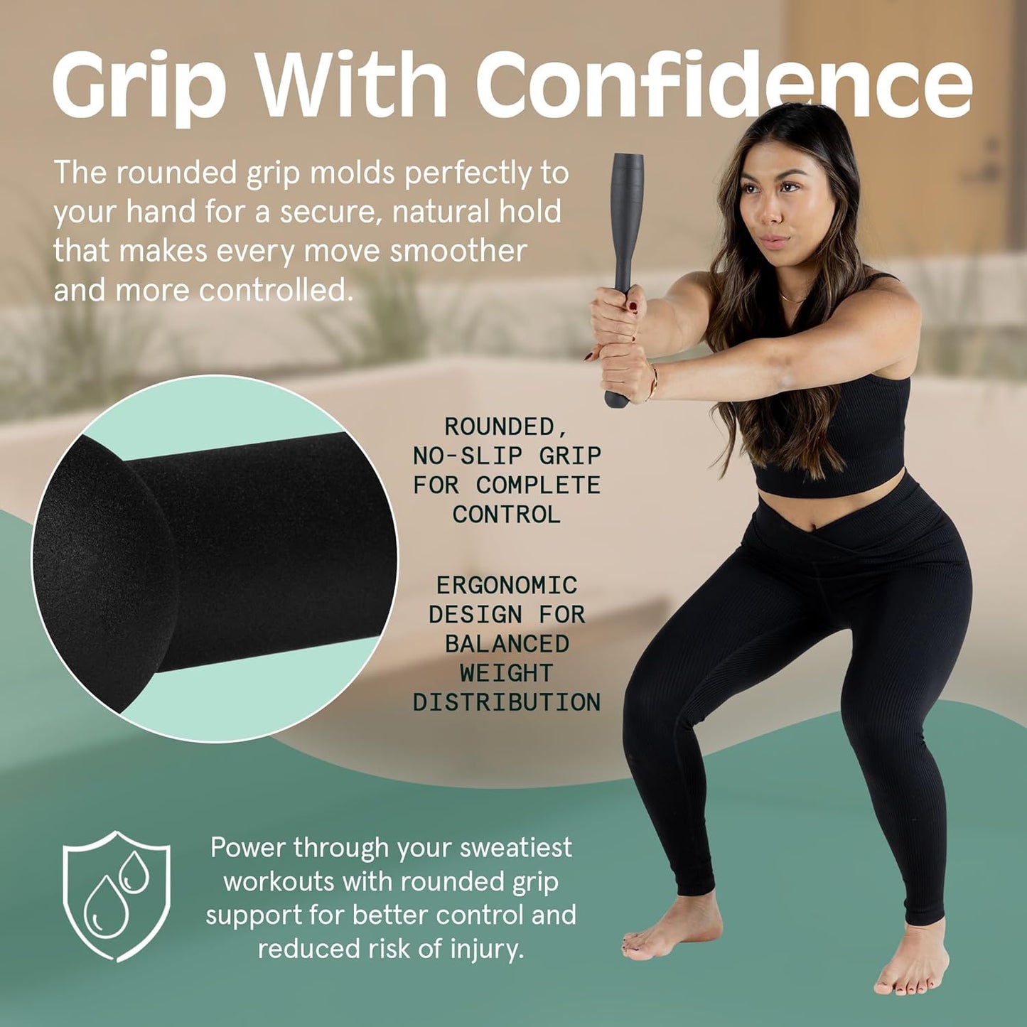 Retrospec Grip Steel Club - Versatile Strength Training & Rehabilitation Tool | 5, 10, 15lb Options for All