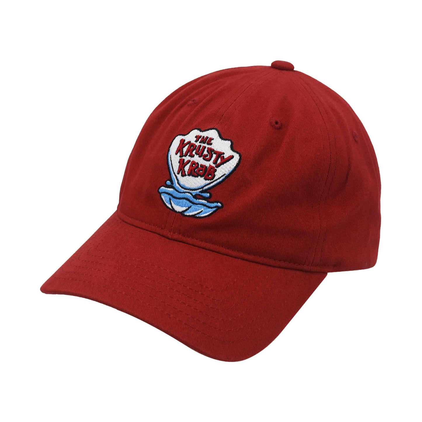 Spongebob Squarepants Dad Hat, Krusty Krab Adjustable Baseball Cap with Curved Brim, Red, One Size