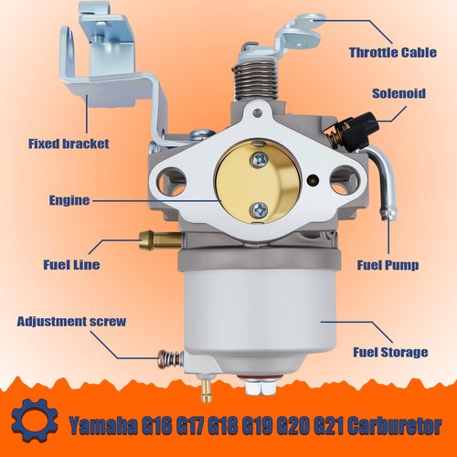 JN6-14101-14 Carburetor Compatible with Yamaha G16 G17 G18 G19 G20 G21 Golf Cart Gas Club Car 4 CYCLE 1996 1997 1998 1999 2000 2001 2002 With Spark Plug and Fuel Pump