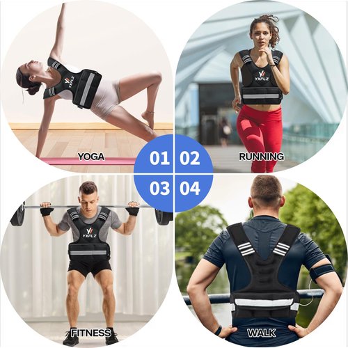 Weighted Vest Women Men - Adjustable Weighted Vest Woman with 6 Ironsand Weights, 4-10lb/11-20lb/21-32lb Vest for Walking, Running, Fitness, Strength Training, Workouts(11-20lb)