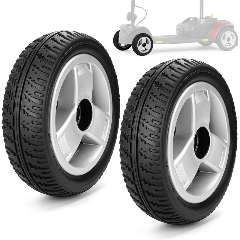YIBEICO 2Pcs Replacement Wheel for Mobility Scooter, 7"x2" Replacement Front Wheel for Go-Go Elite Traveller SC44E, for Go-Go LX with CTS S54LX Scooters 4-Wheel, for WHLASMB1868