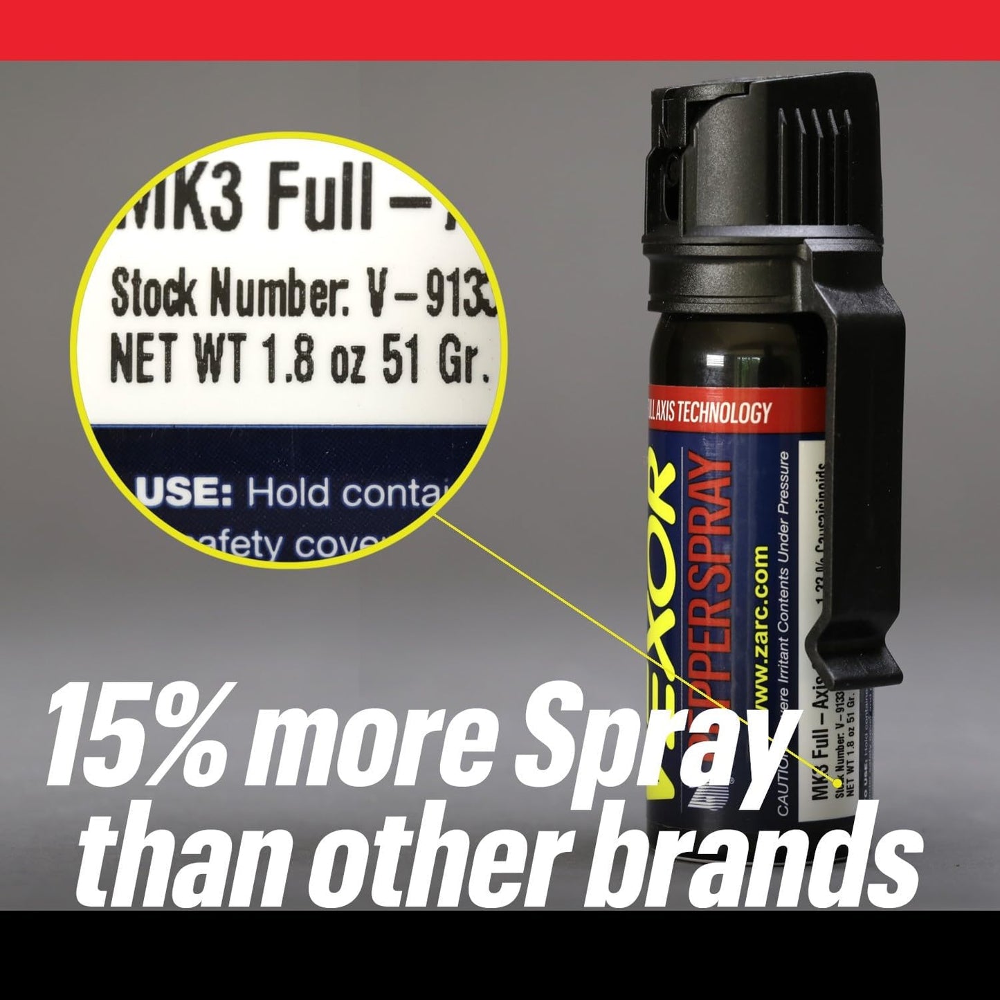 Vexor Pepper Spray - Maximum Police Strength Self Defense Spray | 20-Foot Range, Belt Clip, Flip Top Safety