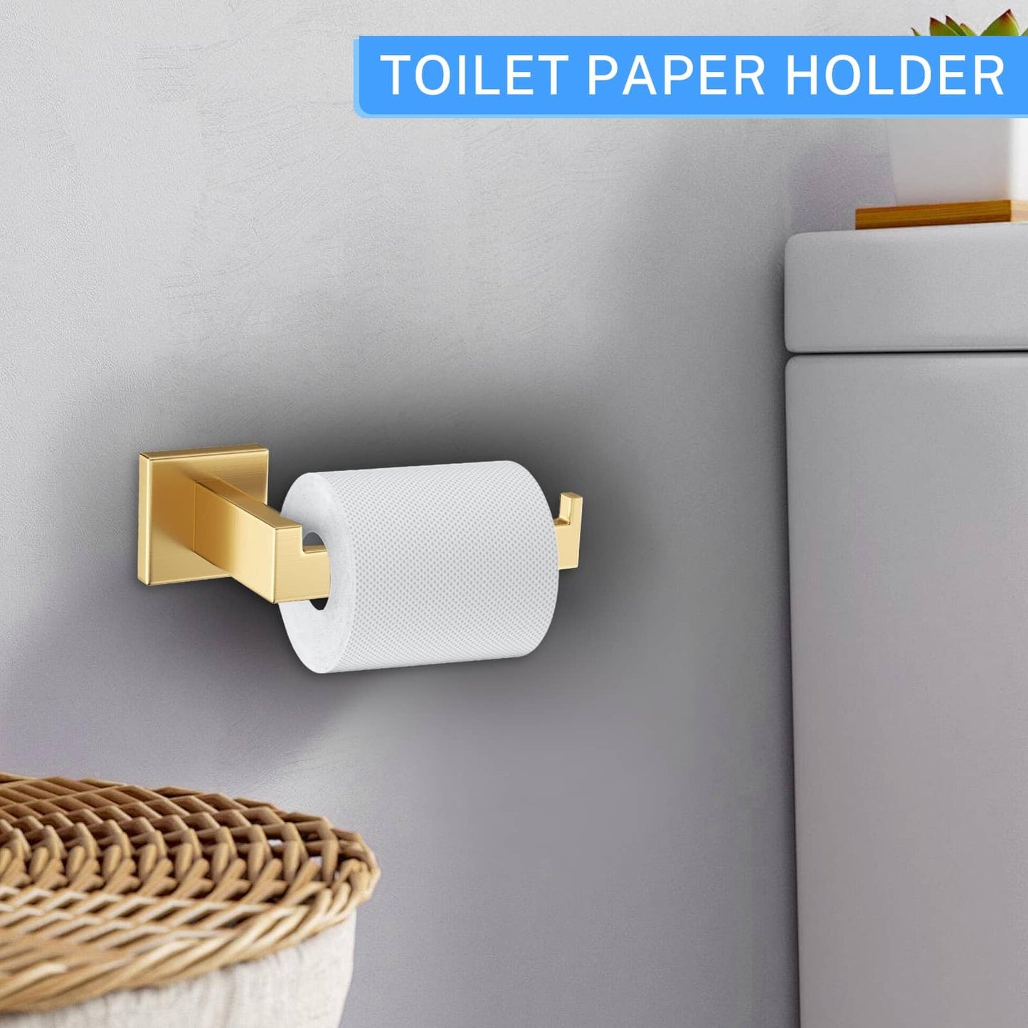 10-Piece Brushed Gold Bathroom Hardware Set Gold Towel Bar Set,Towel Holder/Rack for Bathroom,Stainless Steel Wall-Mounted 23.6 Inch Bathroom Accessories Set