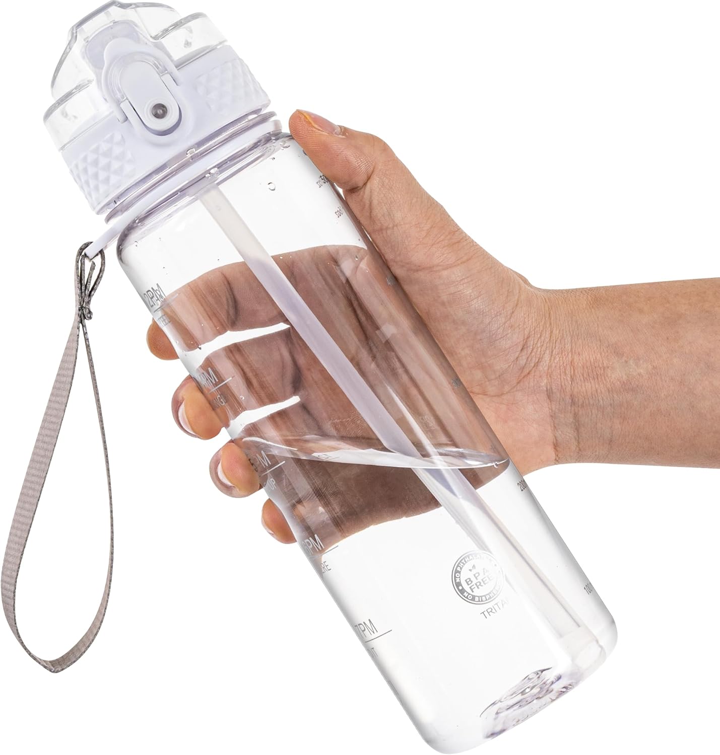 OLDLEY Kids Water Bottle - 17oz Motivational Design with Silicone Straw | Leak-Proof, BPA-Free, Clear