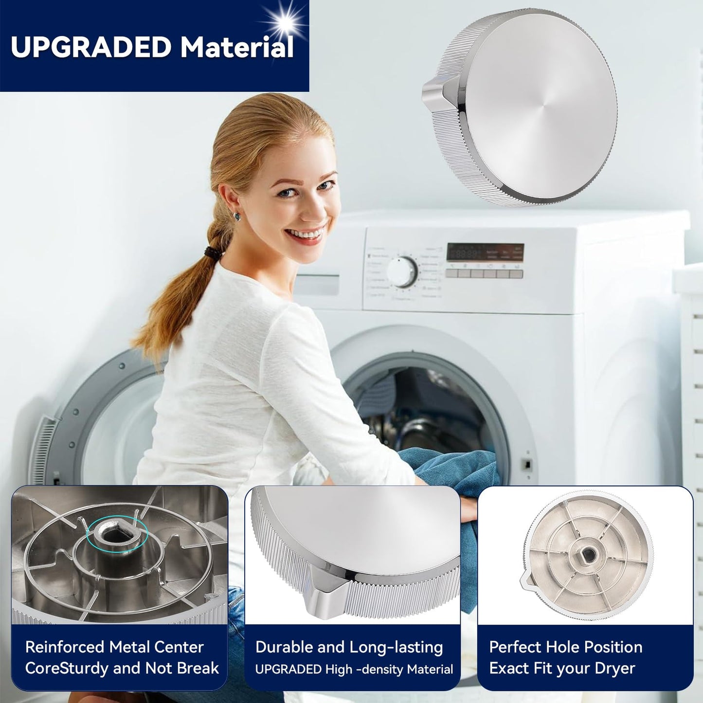 W11675852 Dryer Knob Replacement for Maytag, Large Dryer Control Knob Replacement Parts for Maytag Washer Dryer Timer Knob, Replaces W11328381