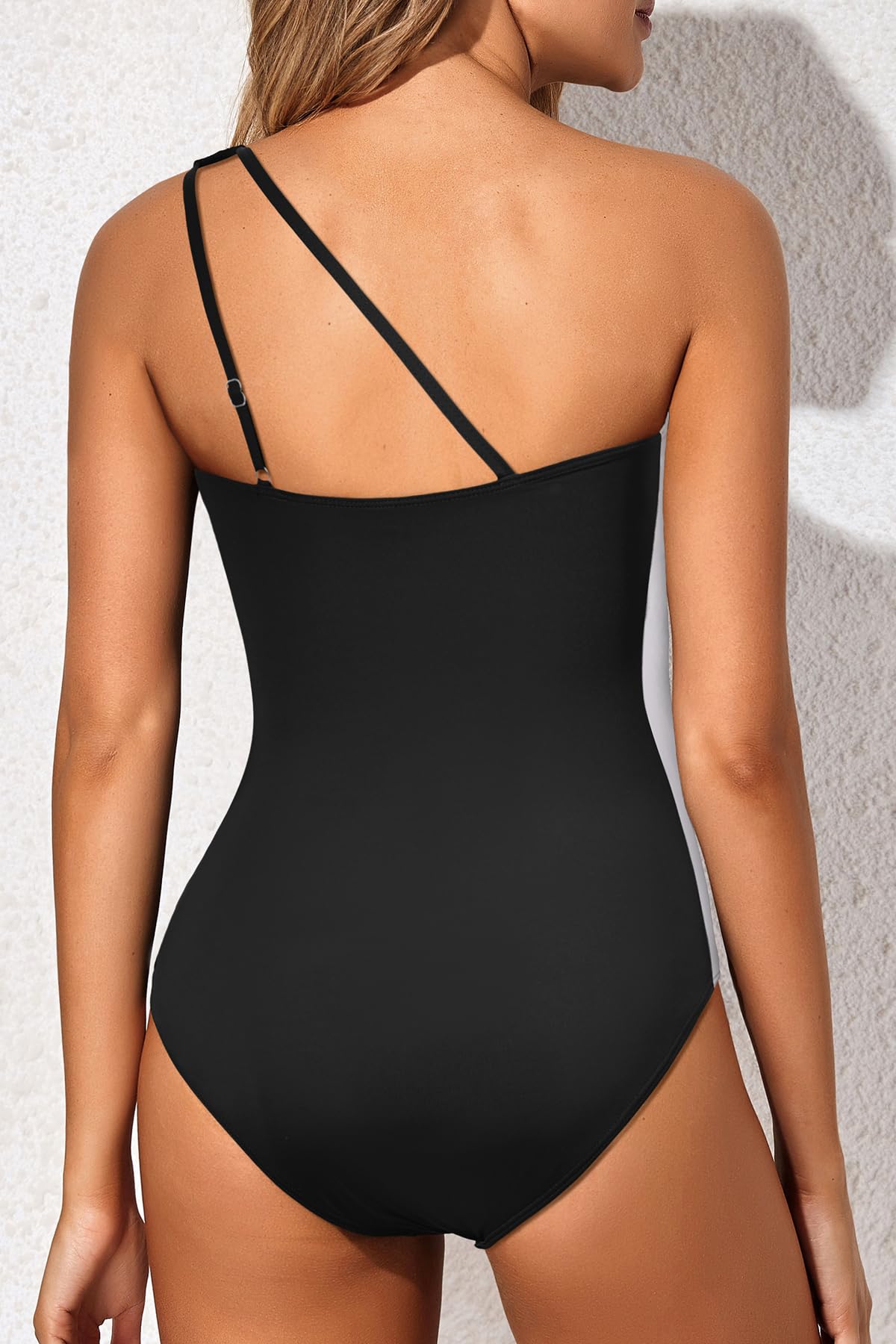 Women's One Shoulder One Piece Tummy Control Swimsuit Full Coverage