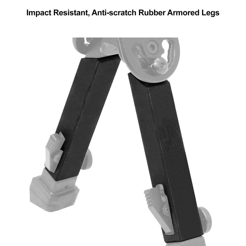 UTG Rubber Armored Full Metal QD Bipod, Height 6.0"- 8.5", Black