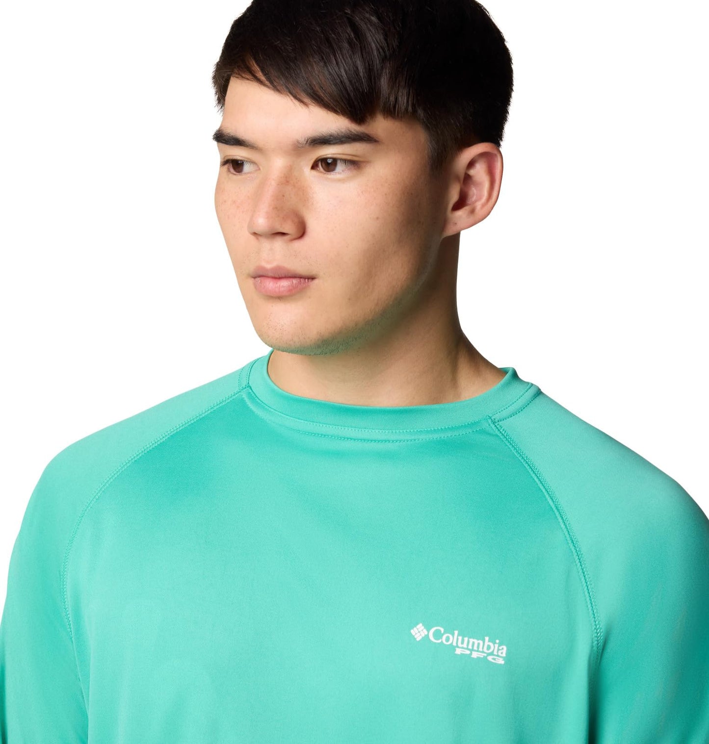 Columbia Men's PFG Terminal Tackle Long Sleeve Fishing Shirt, Glaze Green/White Logo, 5X Tall