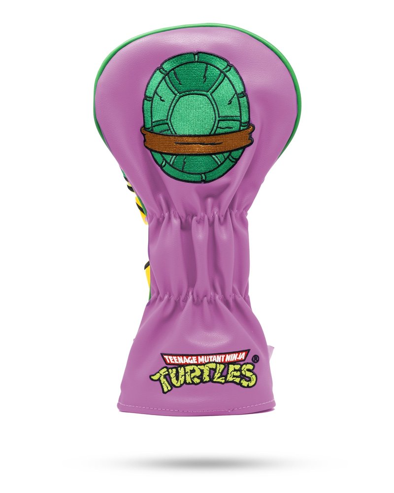 Pins & Aces TMNT Driver Head Cover - Premium, Hand-Made Leather Headcover - Teenage Mutant Ninja Turtle Heads, Tour Quality Golf Club Cover - Style and Customize You Golf Bag (Michelangelo)