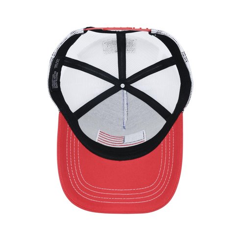 Wodeal American Flag Trucker Hat, Adjustable Snapback Mesh USA Flag Baseball Caps, 4th of July for Men Women Red