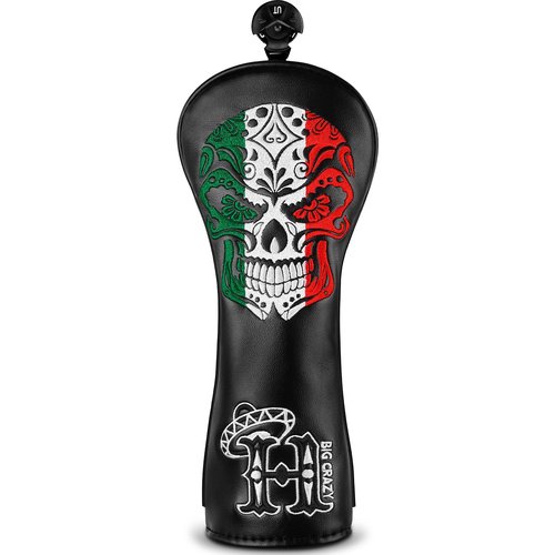Big Crazy Golf Club Covers, Funny Golf Head Covers, Driver Headcover, Hybrid Headcover, Fairway Woods Head Covers, Putter Cover, Golf Gift Accessories for Men, Day of The Dead Skull Skeleton Design