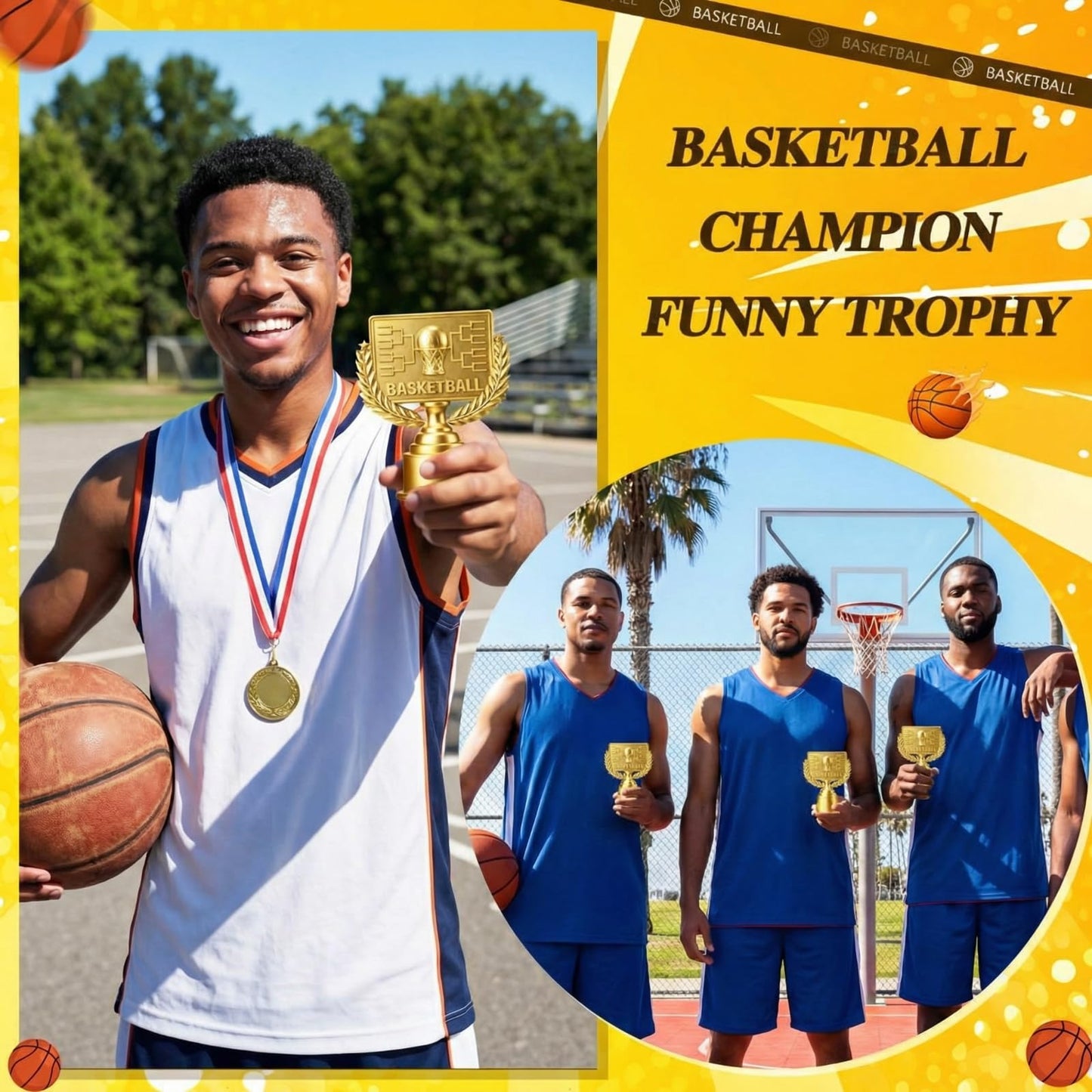 Amyhill March Basketball Trophy Madness Basketball Winner Award for Madness Challenge Tournament Funny Sports Recognition Trophy Gift for Team Competition Prizes
