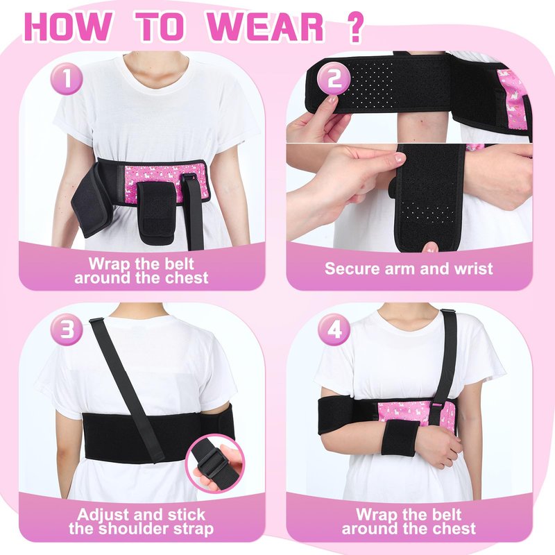 Evervibe Kids Arm Sling Pediatric Shoulder Immobilizer Collarbone Brace Elbow Support Arm Bands Elbow Wrist Sling for Toddler Boy Girl Broken, Fractured Injury(Unicorn Style)