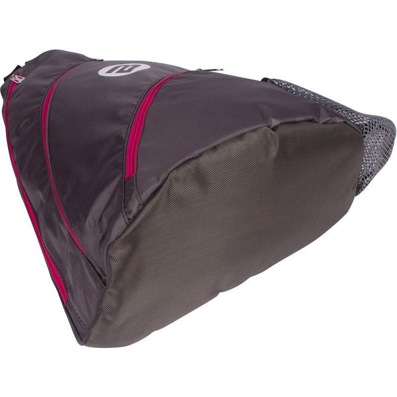 BESTA Premium Pickleball Bag. Padded Sling Bag with 3 Compartments, Water Bottle Holder and Adjustable Strap that Switches Sides. Holds Several Paddles, Balls and More. (Gray with Pink Trim)