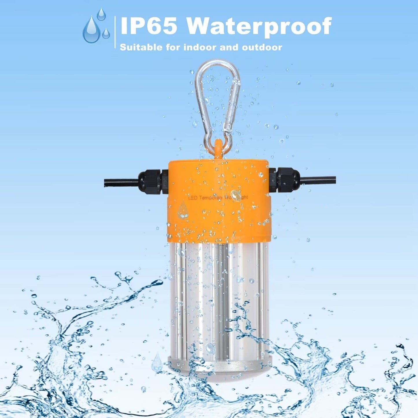 100W LED Temporary Construction String Light,50FT LED Suspended Jobsite Light with Plug,Linkable Temporary Work Light -12500LM