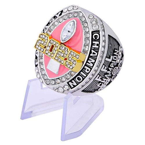 guancrown 2025 Fantasy Football Championship Ring Award Prize Trophy Sports Winner FFL Champion Ring (Ring with Stand, Size 8)