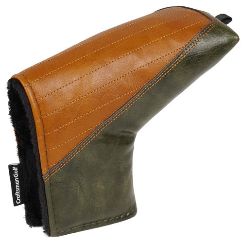 Craftsman Golf Vintage Green and Brown Golf Blade Putter Headcover Head Cover Ideal Gift for Men and Women