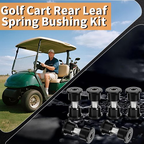 RIZINKART Leaf Spring Bushing Kit with Screw Nut for Ezgo TXT 1994-Up, and Medalist Gas/Electric, Golf Cart Rear Leaf Spring Polyurethane Bushing and Sleeves, OEM No. 70289G01 70291G02