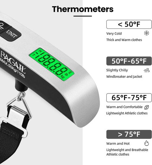 BAGAIL Digital Luggage Scale - 110lbs Capacity with Backlit LCD Display | Portable Travel Weight Scale