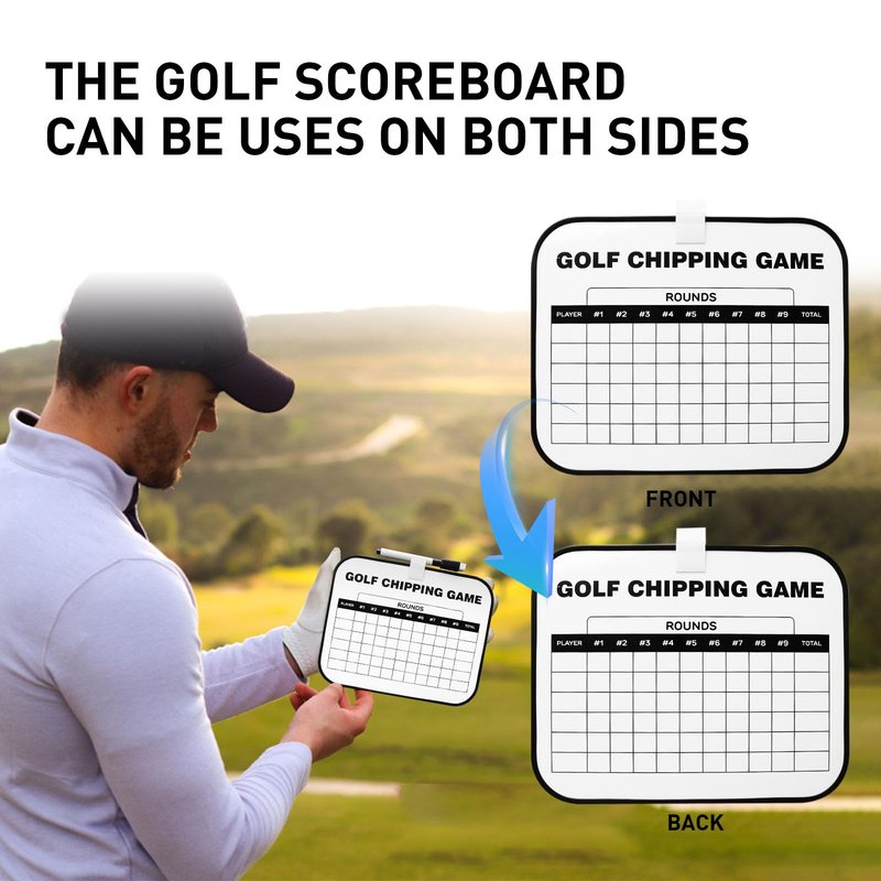 VEASAERS Golf Scorecard Board Erasable with 1 Free Pen, Plastic Write on Whiteboard Dry Erase Score Card Holder Accessories Gift for Men Women Golfer (2 Pack Whiteboard)