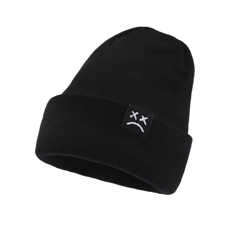 45°LOOKUP CEED Fashion Autumn Winter Warm Beanie Hats Embroidery Cotton Caps Men Women Knitted Hip Hop Hats (US, Alpha, One Size, Black2)