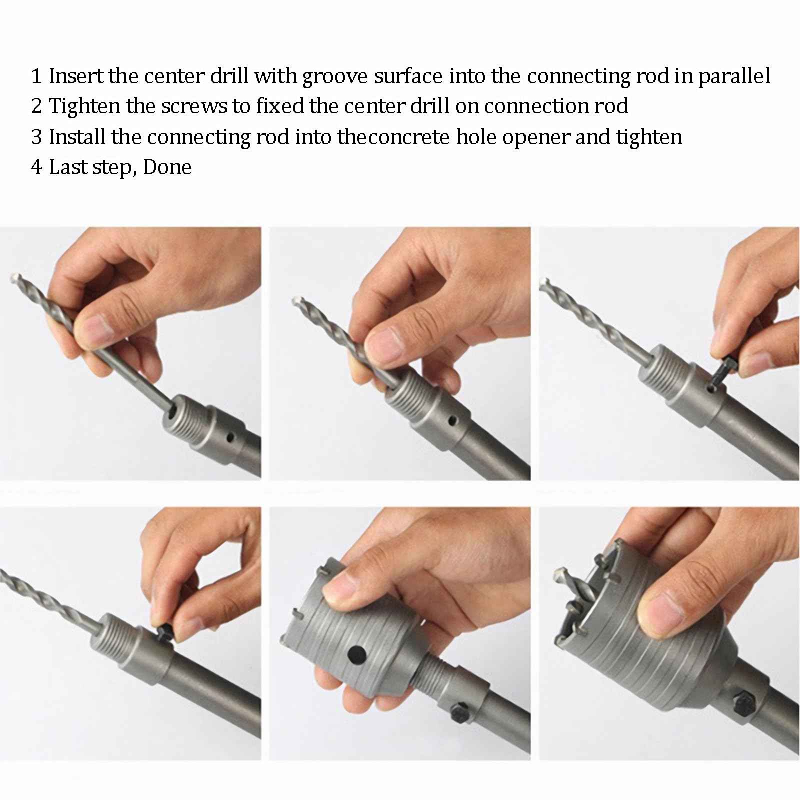 WUWEOT 2 Set 2 1/2 Inch Concrete Hole Saw with 220mm Plus Shank, 65mm Wall Hole Saw Drill Bit for Cement Brick Concrete Stone Wall