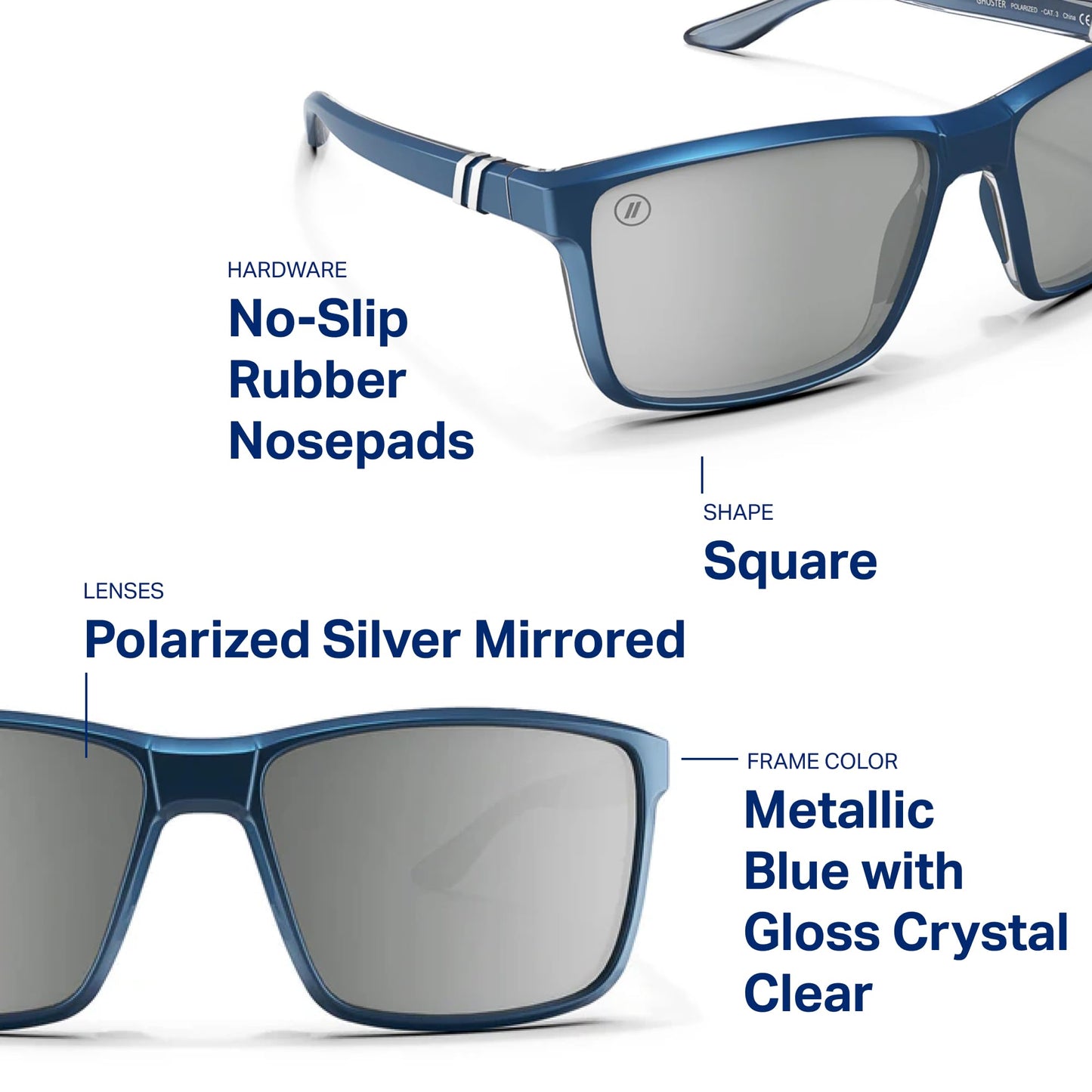 Blenders Eyewear Mesa – Polarized Sunglasses – Modern Wraparound Frames – 100% UV Protection – For Men & Women – Ghoster