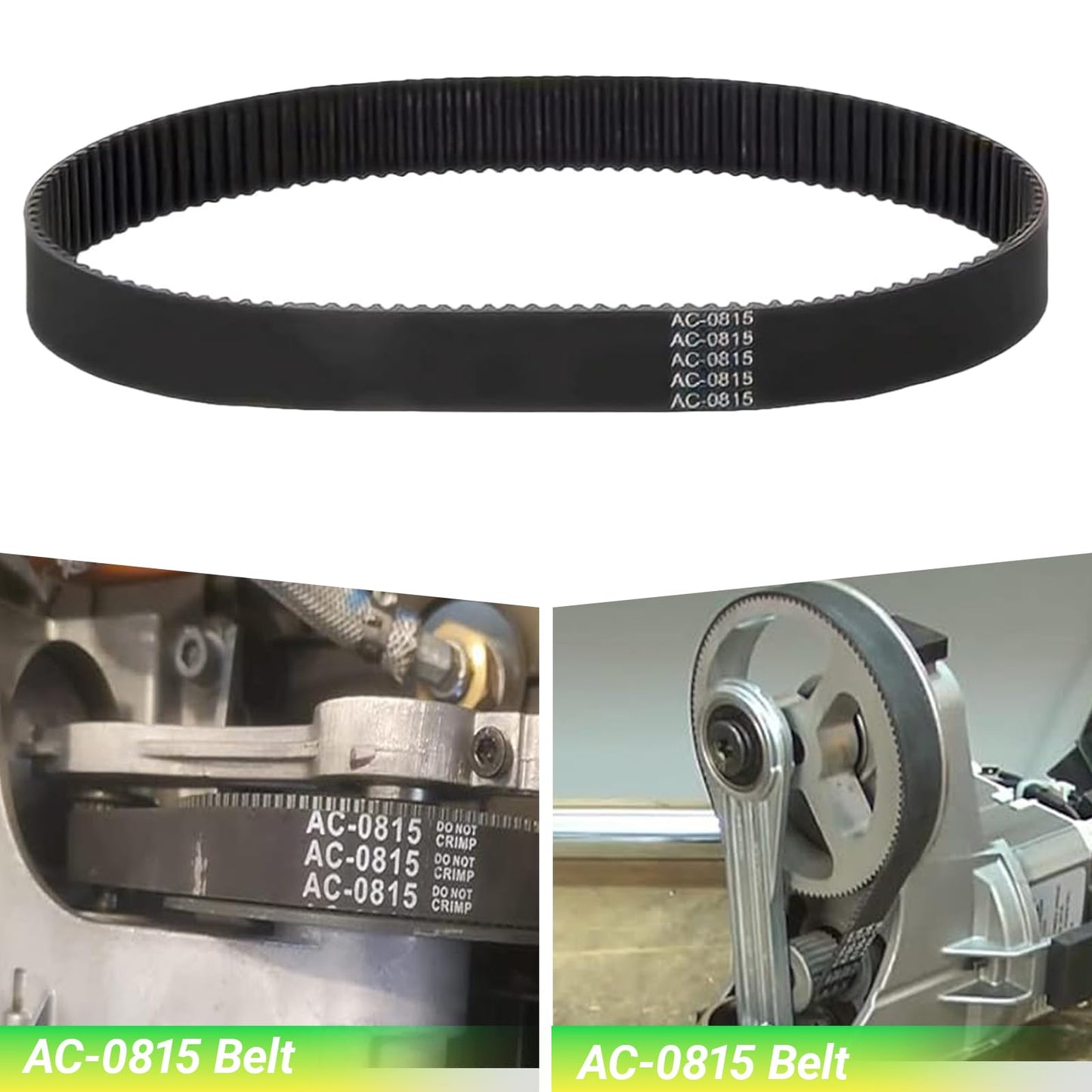 (2-Pack) AC-0815 Air Compressor Timing Belt– Replacement Belt for Craftsman, PORTER CABLE, DEWALT, Black & Decker, Delta, Bostitch – Fits Models CF2600, D55141, CP503 – Replaces CAC-1311, CAC-1342