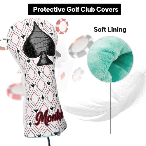 Golf Club Cover Poker Driver Headcover Fariway Wood Headcovers Hybrid Covers Leather Golf Head Cover for Most Brand (for Hybrid)