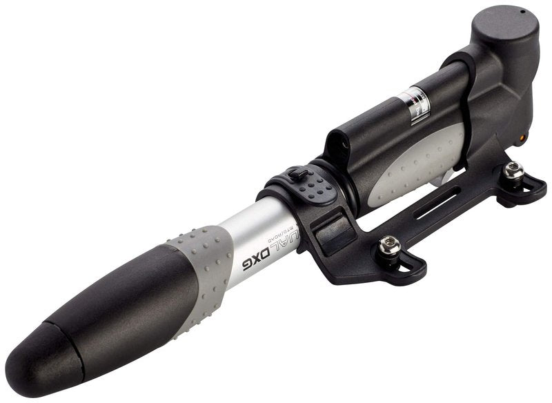 Topeak Dual DXG Mini Pump with Smart Head and in-Line Gauge - Black/Silver