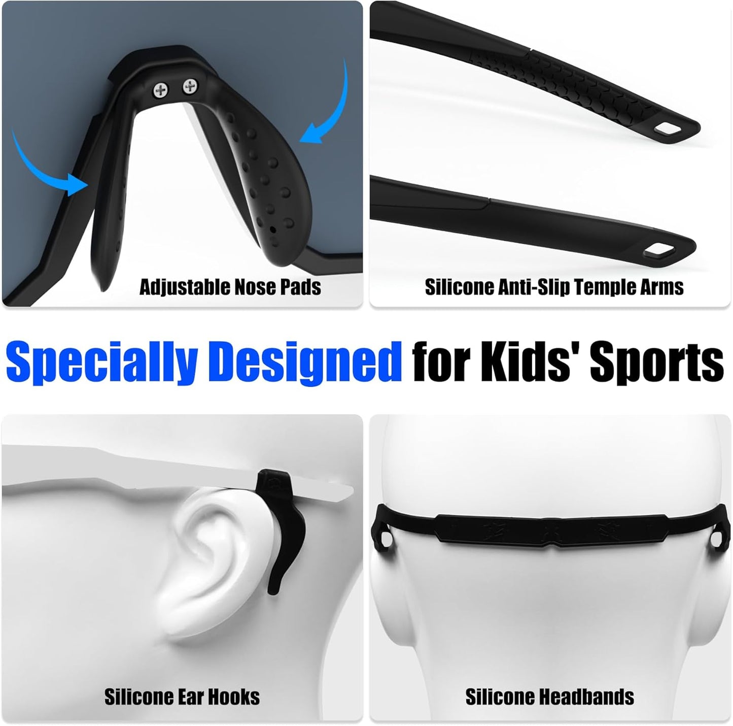 X-TIGER Kids Sunglasses - Polarized UV400 Youth Baseball Glasses for Ages 8-14 | Softball & Cycling