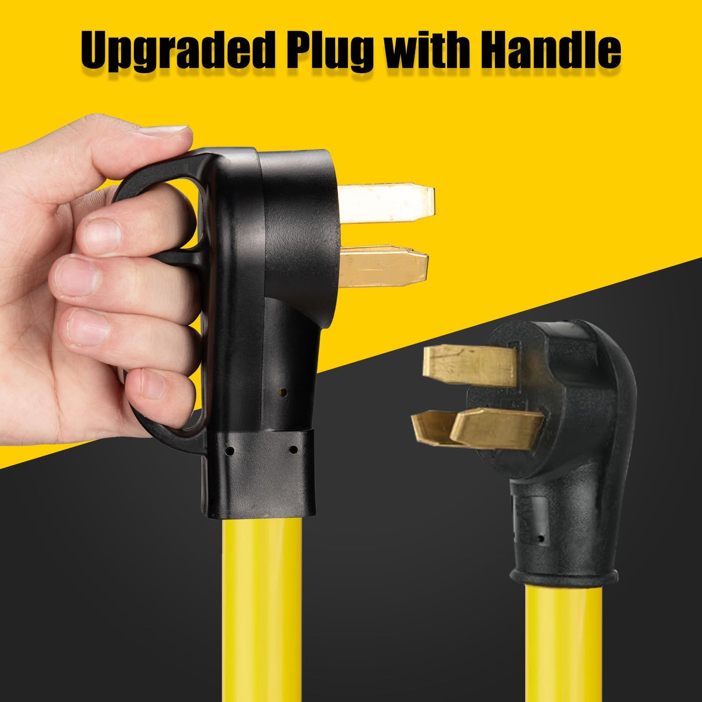 LAZMUMI 3 Prong 50 Amp Y Splitter for EV Charger and Older Ranges, NEMA 10-50P to 10-50R/6-50R Adapter for EV Charger at 50A Older Welder Outlet (Pre-1996) 125/250V, STW 3-Wire 6 AWG, 3FT