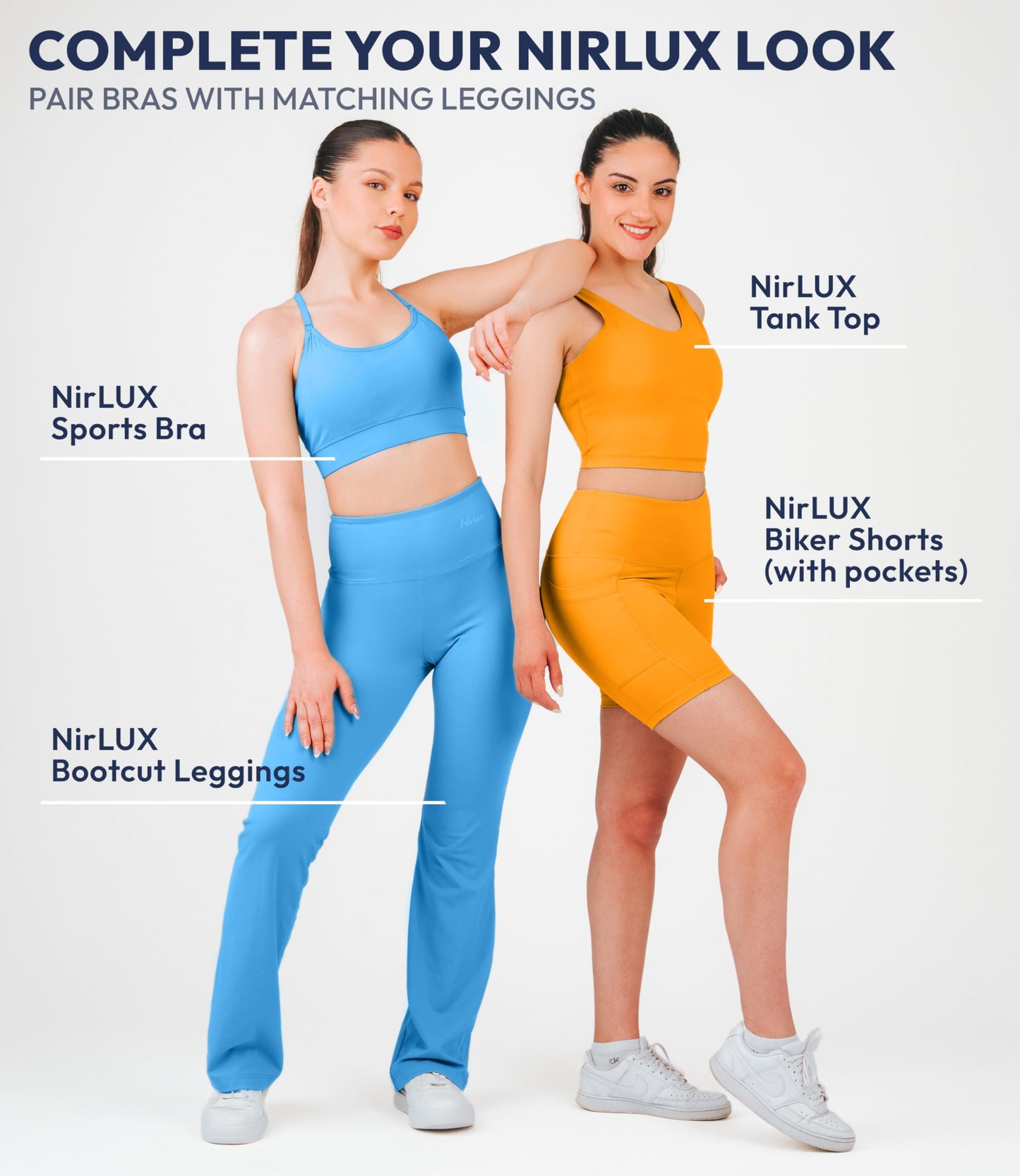 Nirlon U Tank Top Sports Bra - Nirlux Womens Tops & Sports Bras for Women - Light Cups, Scoop Neck Workout Tops for Women (Marigold, 6)