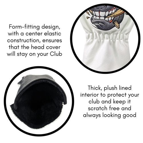Foretra Driver Headcover | Premium Leather Golf Club Covers | Novelty Design Golf Head Covers Essential Golf Accessories for Men and Women | Universal Fit for Golfer Clubs (Driver Don't Make Me)