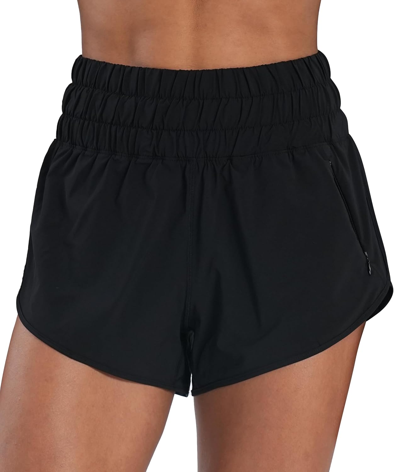 Sunzel High Waisted Running Shorts for Women - Quick Dry Mesh Liner & Zipper Pockets