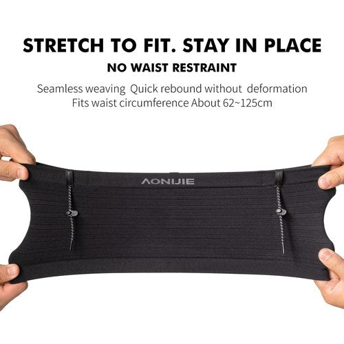 Running Belt for Men Women with 250ml Water Bottle, Lightweight Reflective Waist Pack for Running, Hiking, Training - M