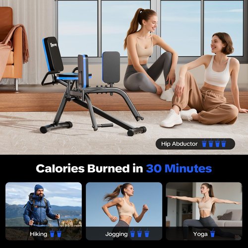 Keep Sexy Hip Abductor Machine for Home Gym, 6-Level Thigh Exercise Equipment w/ Bonus Resistance Band | Compact Plush Padding Glute Machine, Booty Builder & Thigh Toner for Women Men