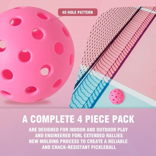 Strivio Pickleball Paddles Set of 2, Light Weight T700 Carbon Graphite Pickleball Paddles with 4 Balls and 1 Table Tennis Bag for Beginners & Pros
