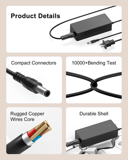 Charger Compatible with Gyroor Electric Scooter X8,H40,H30 Pro,H30 MAX Kids Scooter, Turboant V8 V 8 Dual-Battery Electric Scooter Power Supply