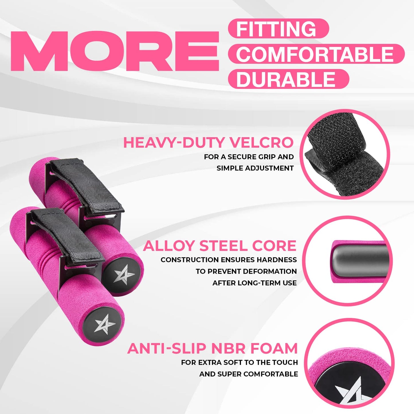 Yes4All 2lbs Adjustable Dumbbell Hand Weights Set Of 2 for Women's Walking or Travel Exercise with Adjustable Straps, Foam Cover, and Color Coded Weight, Anti Slip