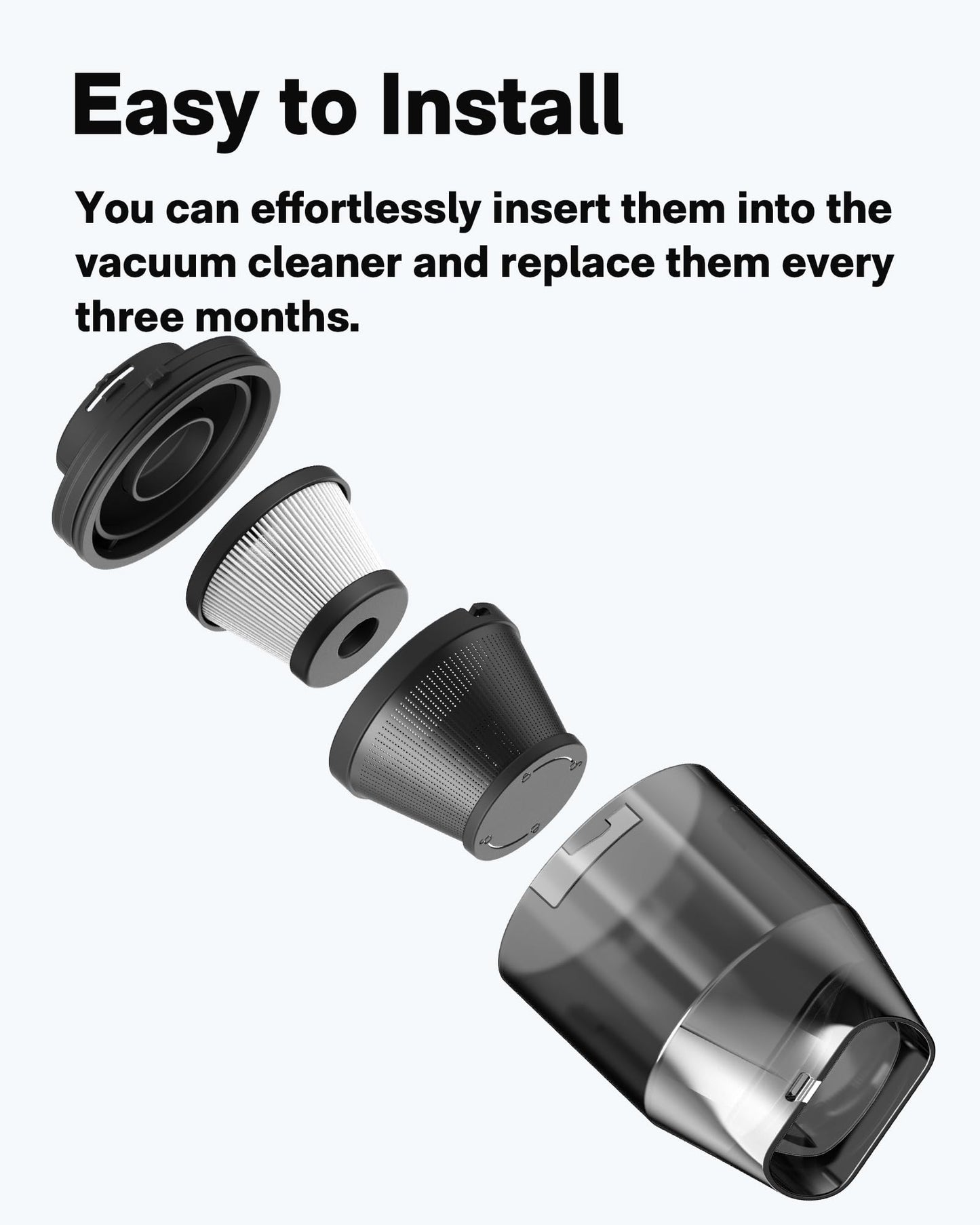 HOTO 4 PCS Filter Replacement for HOTO Compressed Air Capsule Only, Not for Autocare Air Duster