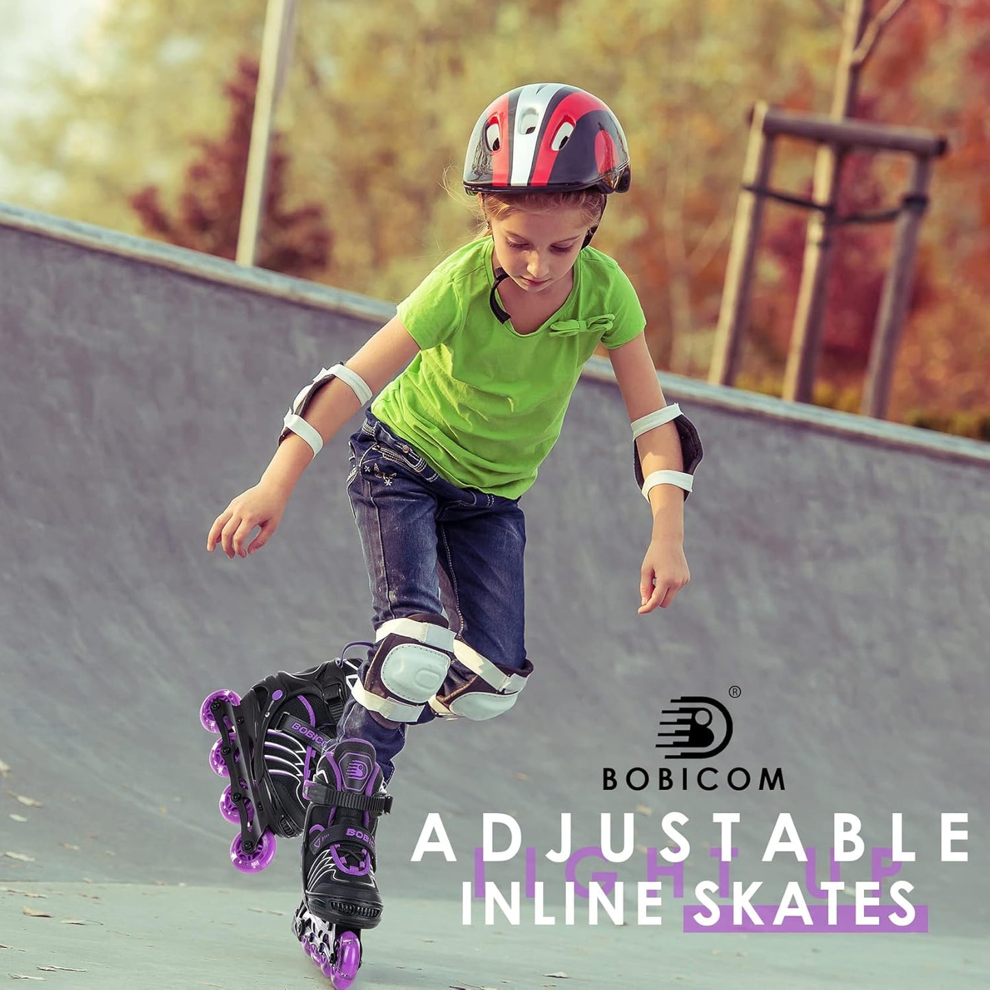 Skiennix Adjustable Inline Skates - Full Light Up Wheels for Kids & Adults | Illuminating Roller Skates