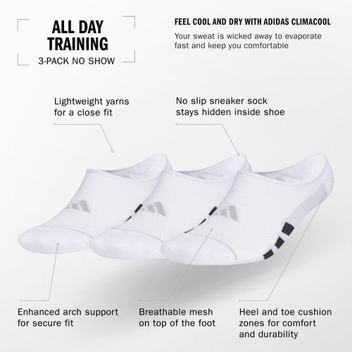 All Day Training Super No Show Socks sport performance liner height socks for running (3-Pair)