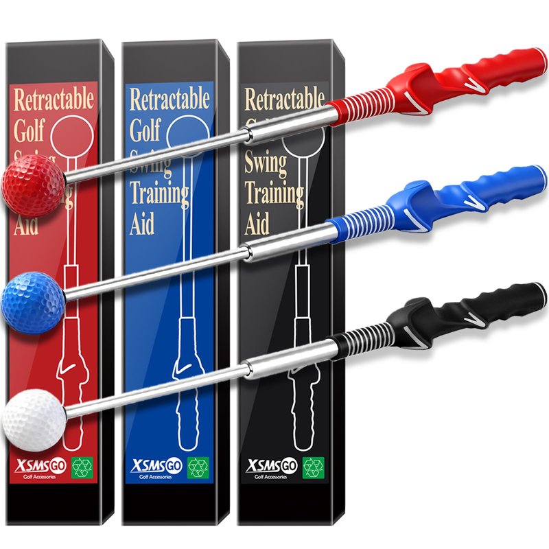 XSMSGO Retractable Golf Swing Training Aid – Golf Swing Trainer with Ergonomic Grip & Audible Feedback | Golf Swing Corrector for Tempo, Balance & Accuracy | Indoor & Outdoor Golf Practice Tool