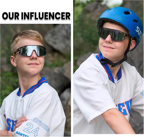 DUCO Kids Sunglasses - Lightweight UV400 Sports Shades for Boys & Girls | DK268 Model