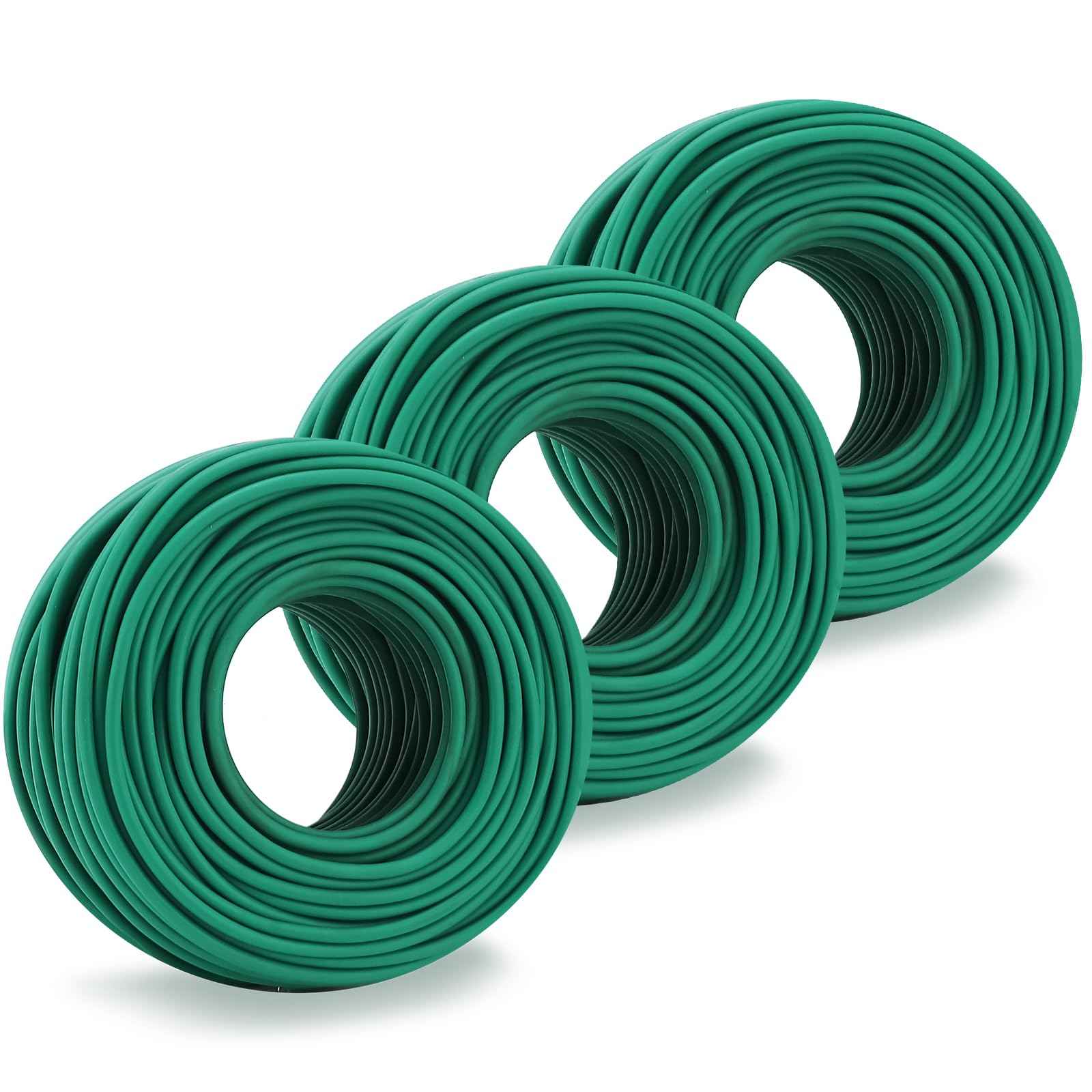 YDSL 100 Feet Soft Tie for Plants, 3 Pack Green Twist Garden Ties Gardening Supplies for Supporting Climbing Plants, Tomatoes, Vegetables, (Diameter - 2.5MM)