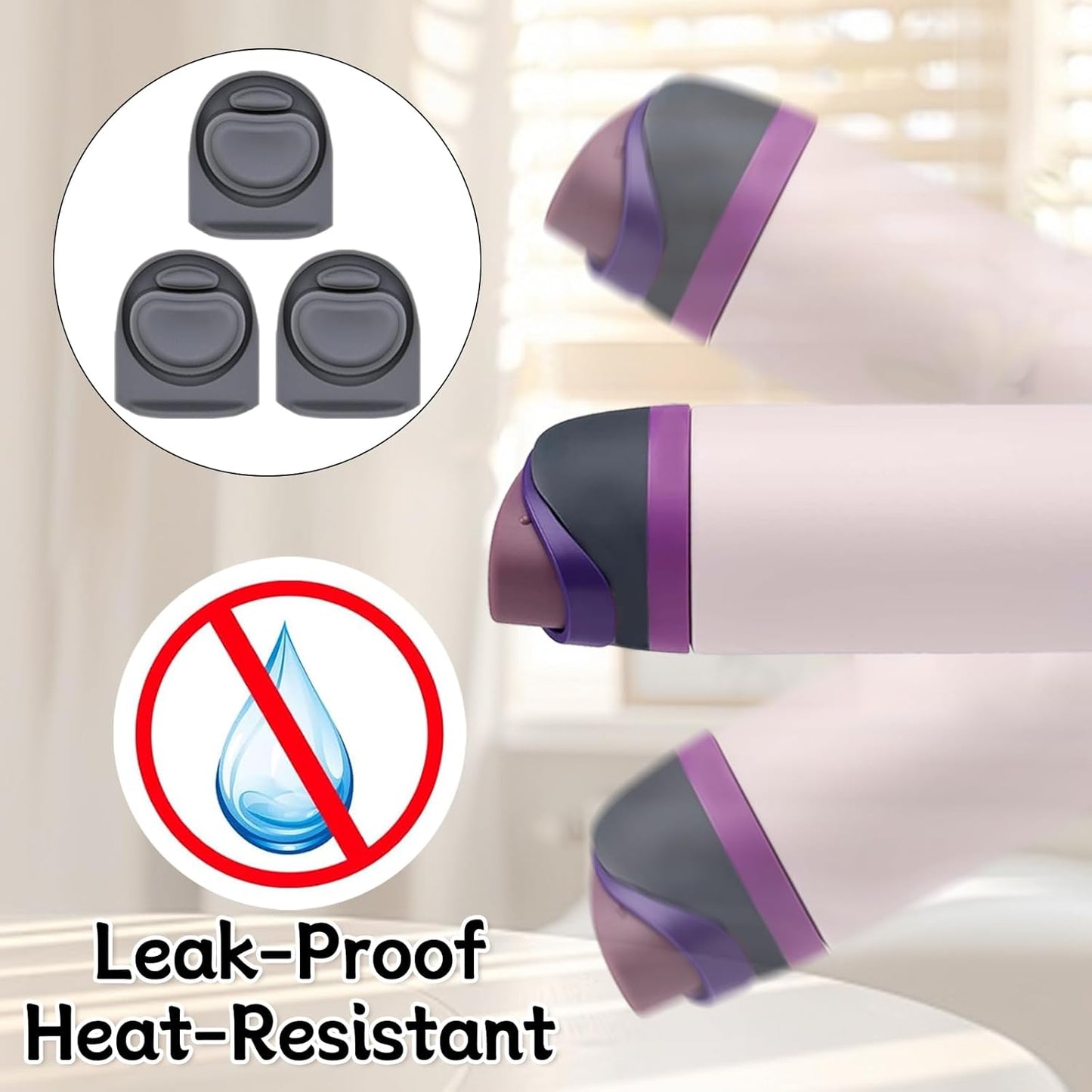 Owala | 3-Pack Replacement Rubber Stopper Seals - Durable Silicone Caps for 16-40oz Water Bottles