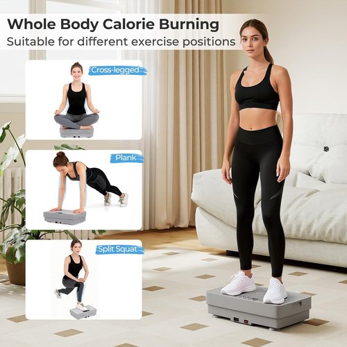 Goplus Vibration Plate | Full Body Exercise Machine for Lymphatic Drainage - Remote & LED Display