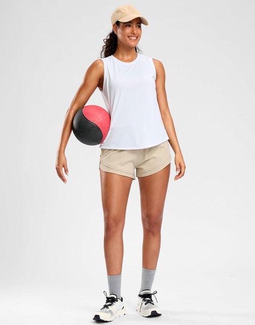 G Gradual Women's Sleeveless Workout Tops - Lightweight High Neck Athletic Tank for Yoga & Tennis