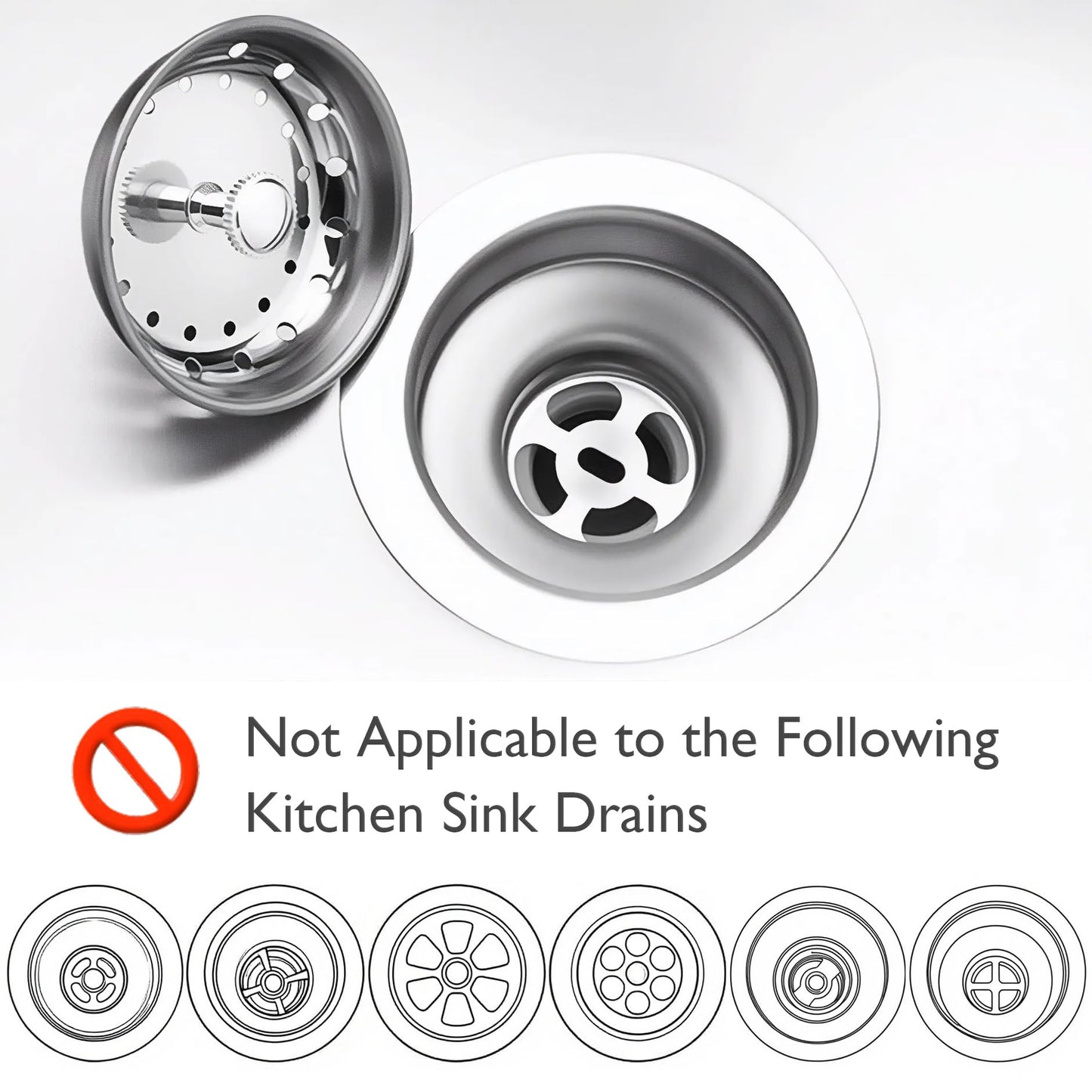 Kingrol 4 Pack Kitchen Sink Strainers with Rubber Stoppers, 3.14 Inch Stainless Steel Drain Basket Replacement, Fits 3.5 Inch Standard Drain
